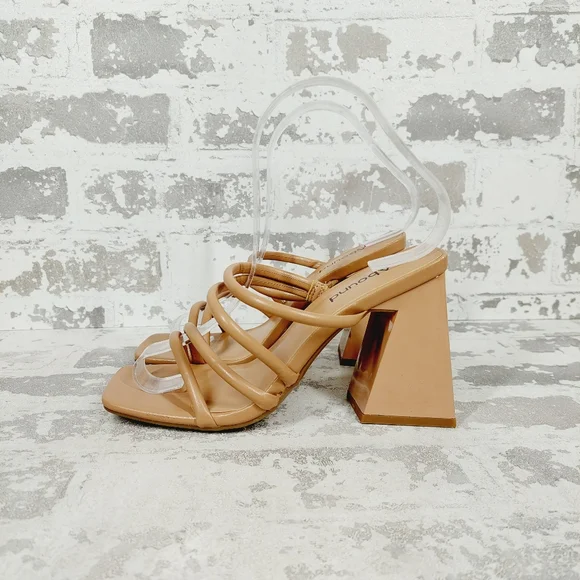 Abound Shoes New Abound Austyn Tan Tubular Square Toe Strappy